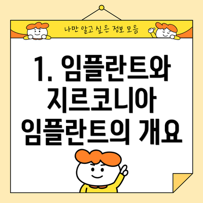 1. 임플란트와 지르코니아 임플란트의 개요