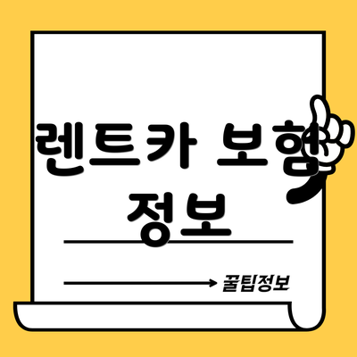 렌트카 보험 정보