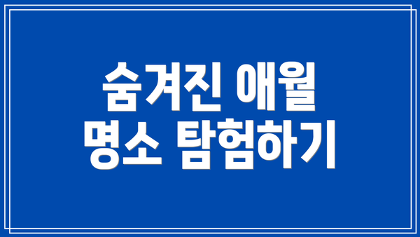 숨겨진 애월 명소 탐험하기
