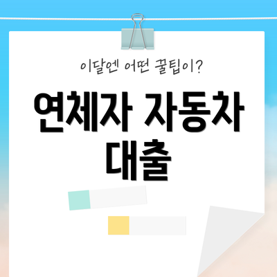 연체자 자동차 대출