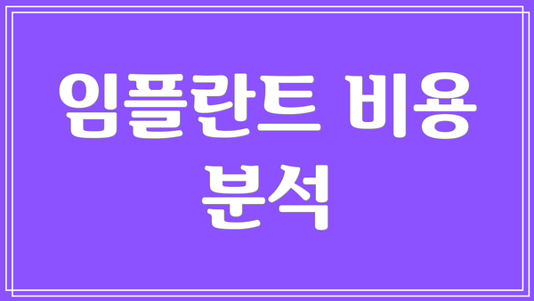 임플란트 비용 분석