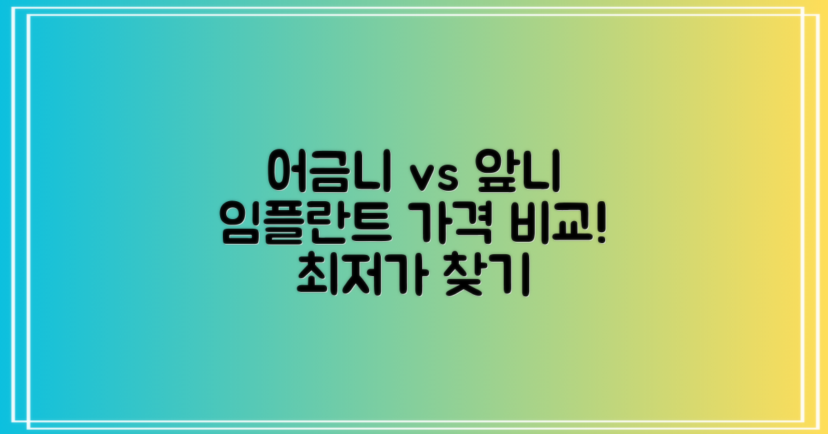 어금니/앞니 임플란트 가격 비교