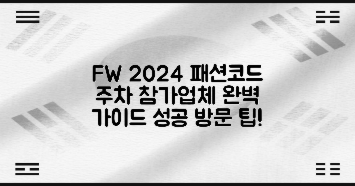FW 2024 패션코드: 성공적인 방문을 위한 주차 정보 및 참가업체 완벽 가이드
