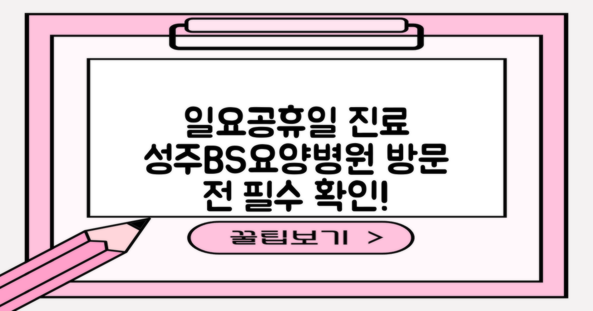 일요일, 공휴일 진료 확인: 성주비에스(BS)요양병원 방문 가이드